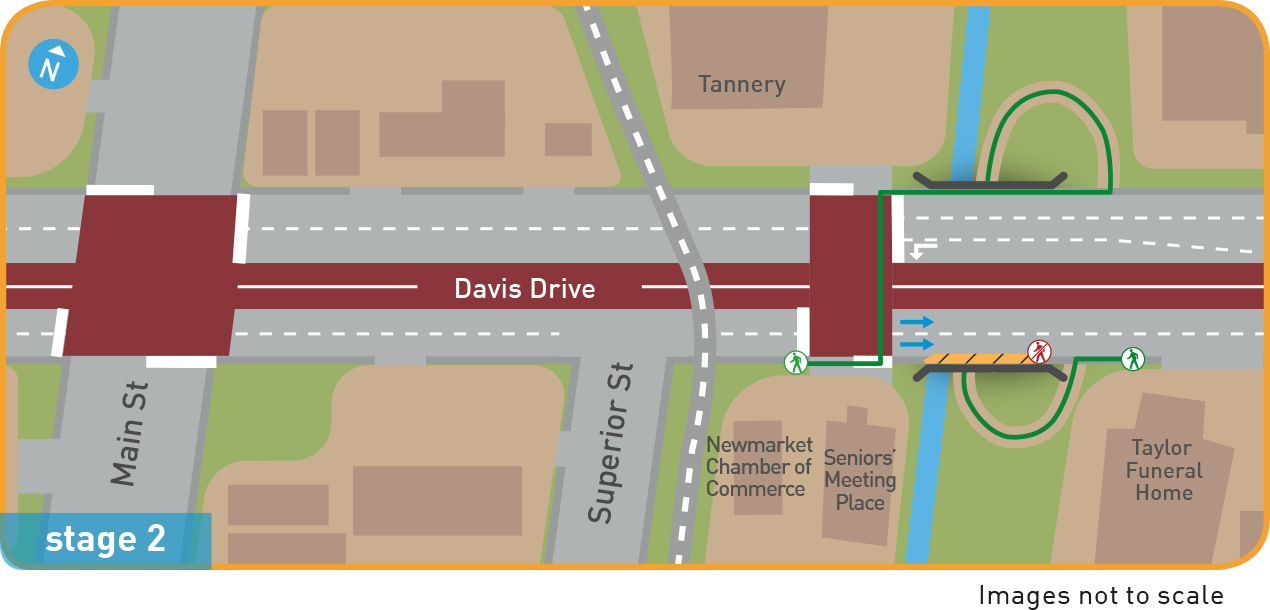 Map of construction work areas