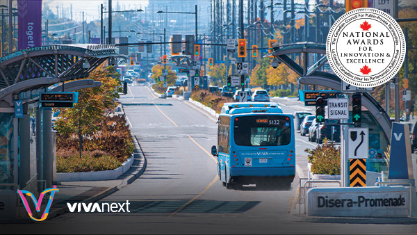 Viva bus driving in its dedicated centre bus lane.